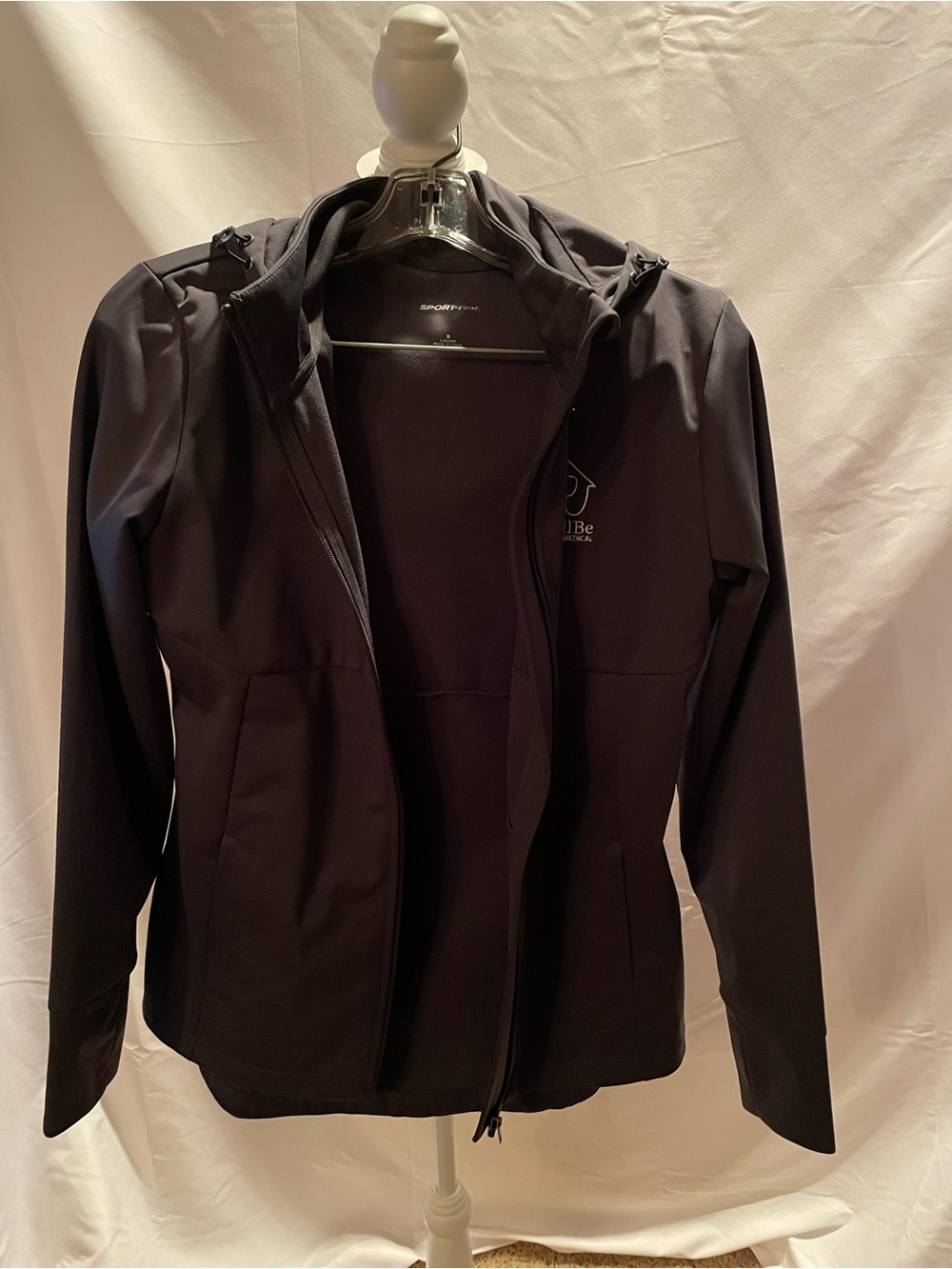 Sport-Tek Women's Black Hooded Utility Softshell Jacket